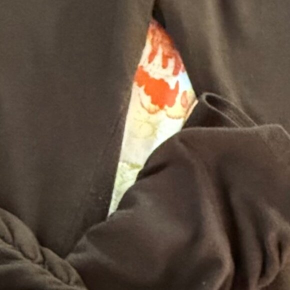 2 Pairs Pyramid Collection Ruched Ankle Stretchy Leggings Black & Brown Sz L - Picture 9 of 16